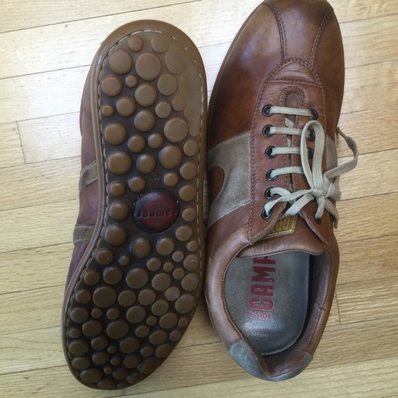 camper black leather shoes